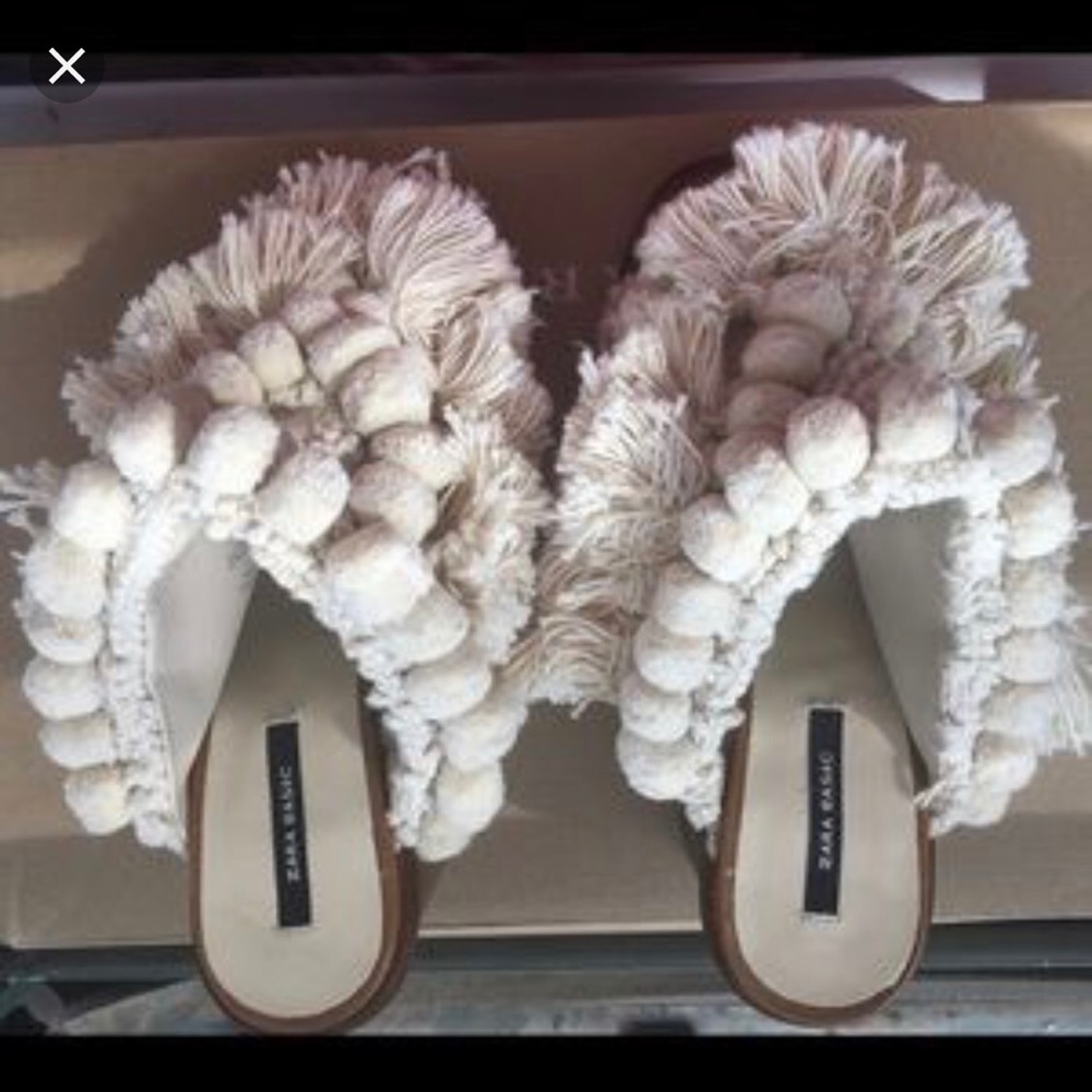 ISO Zara Pompom mules